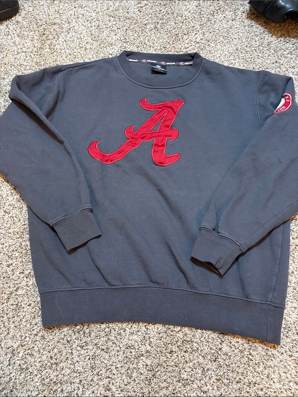 University of Alabama Dark Gray Crewneck Sweatshirt with Red A Logo